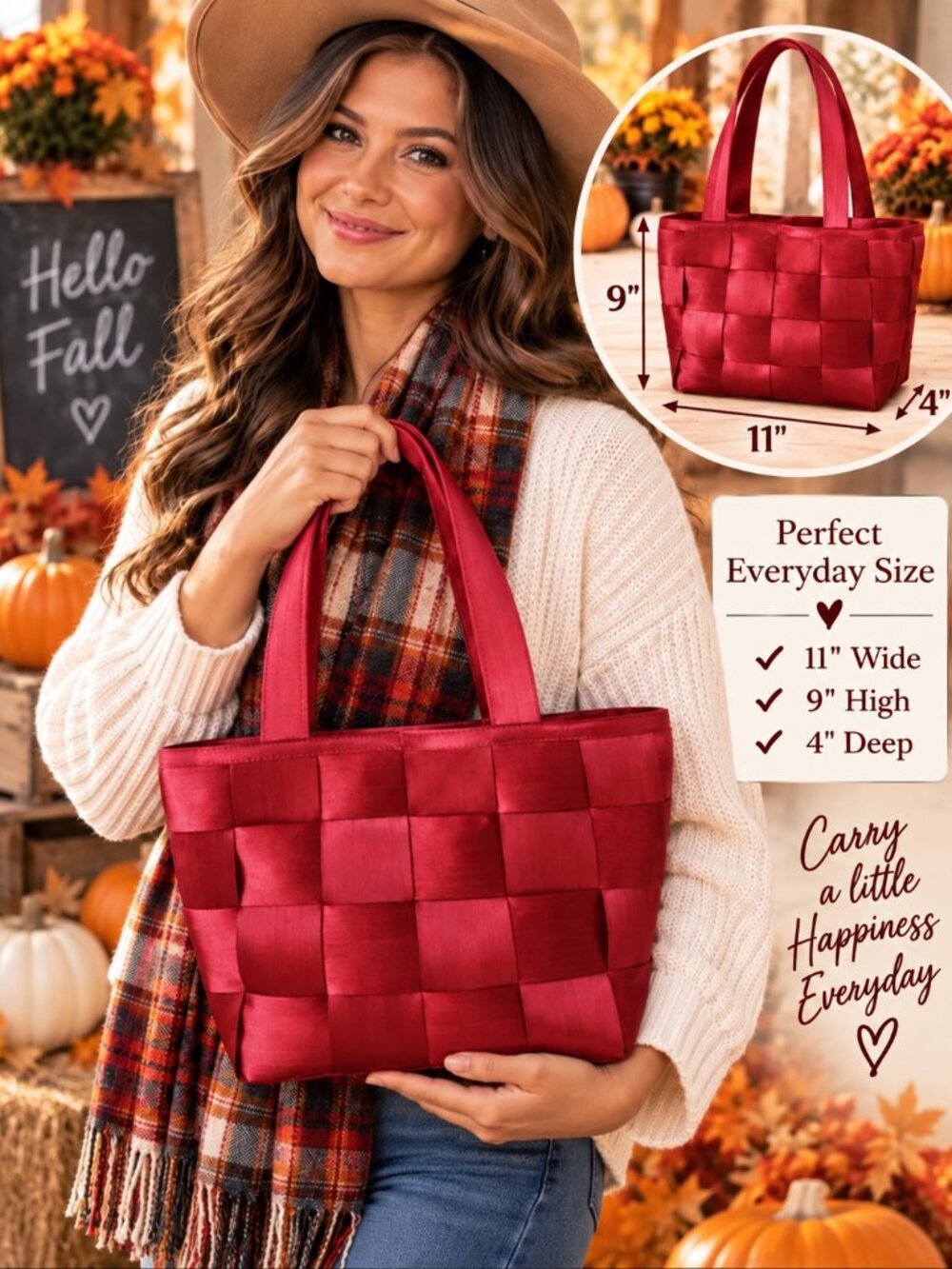 Harveys The Original Seatbelt Bag Purse Red 11x9x4 Medium Tote Snap Closure